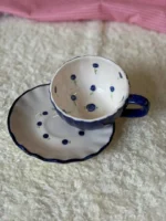 فنجان نعلبکی رز سورمه ای